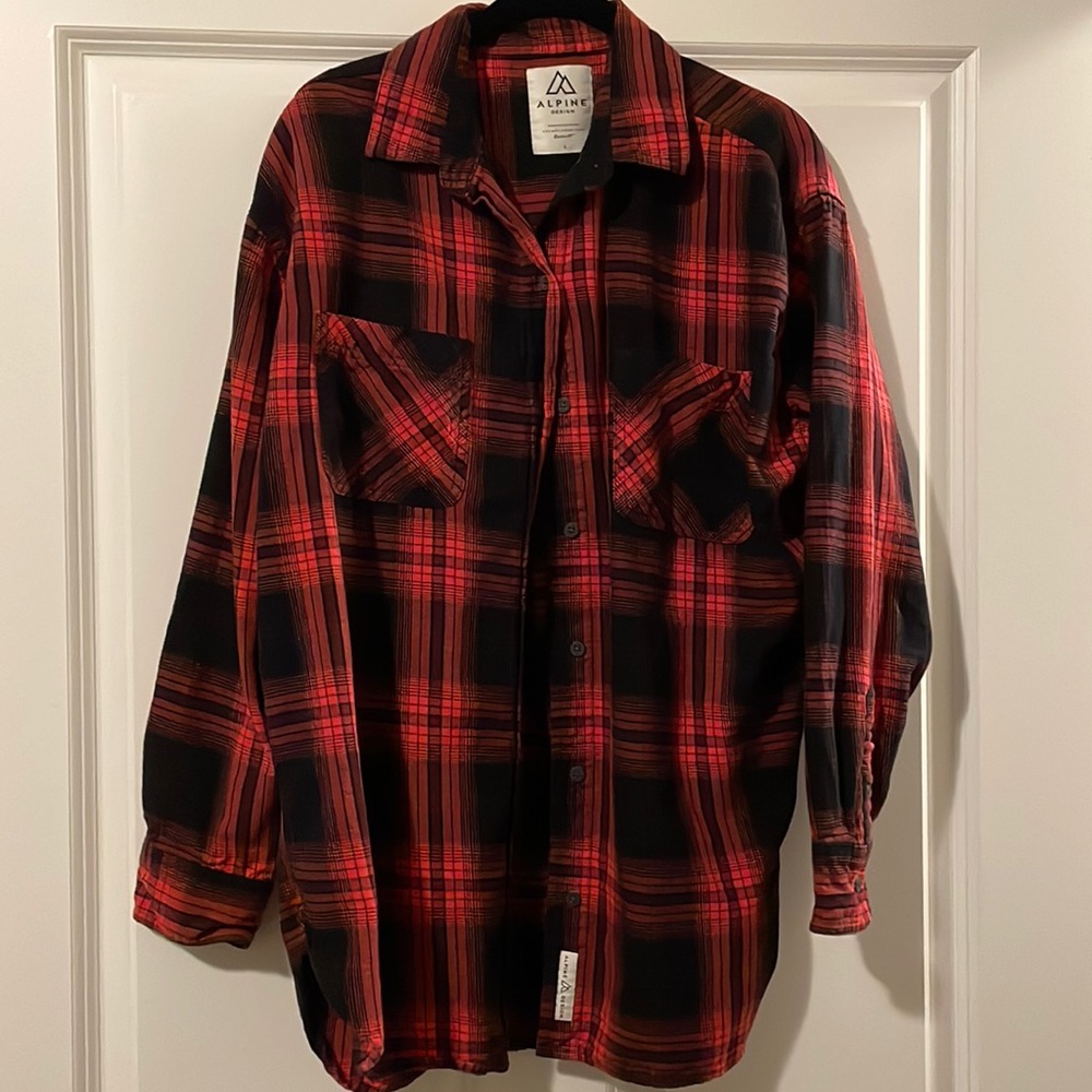 Alpine Design womens plaid flannel shirt size L